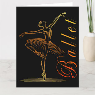 Tarjeta De Agradecimiento Esbozo elegante de una ballet bailarina