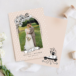 Tarjeta De Agradecimiento Esbozo floral cuento Fun Fox Boda Arch Photo