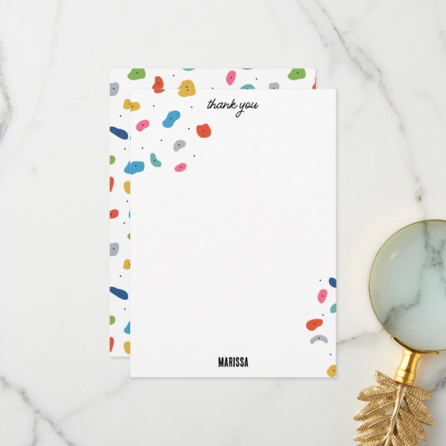 Tarjeta De Agradecimiento Escalada en roca Niños lindos Colorido (Anverso/Reverso In Situ)