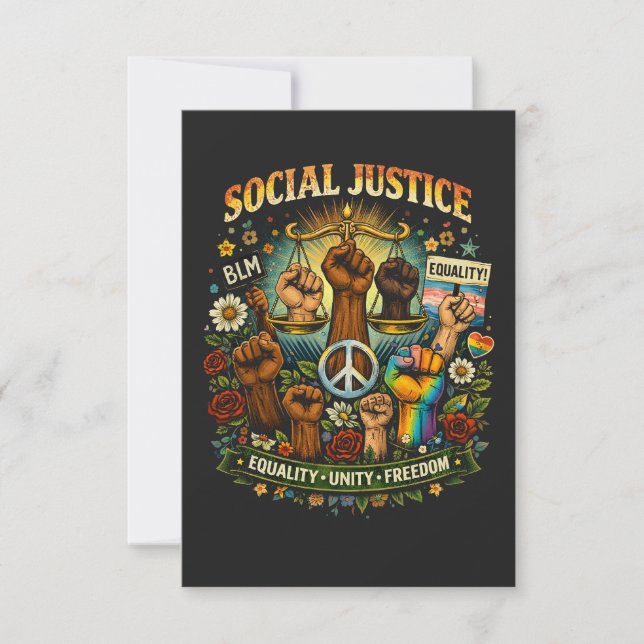 Tarjeta De Agradecimiento Escalas de Justicia (Anverso)