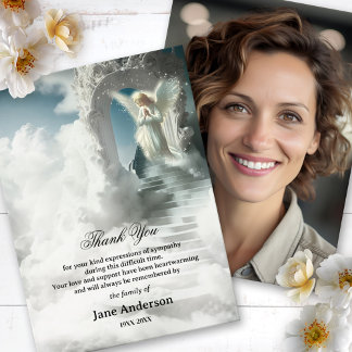 Tarjeta De Agradecimiento Escalera hacia el cielo Ángel Simpatía Foto Gracia