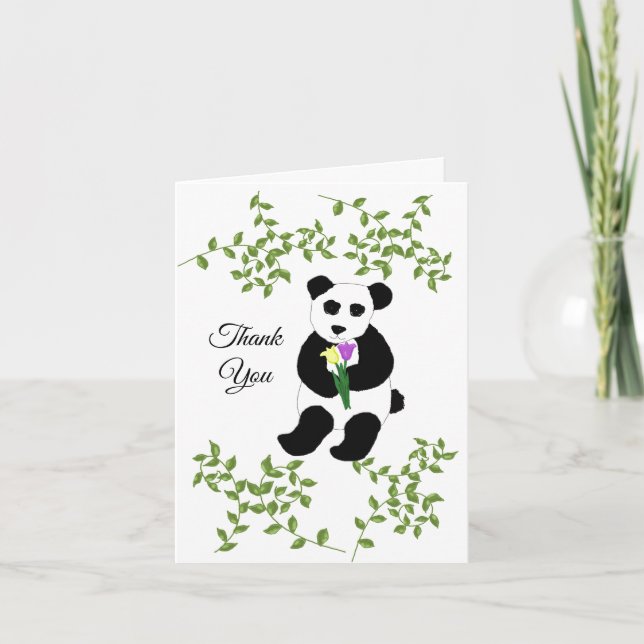 Tarjeta De Agradecimiento Escalofriante Panda Bear Gracias (Anverso)