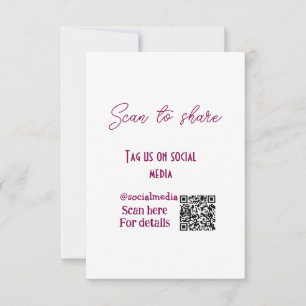Tarjeta De Agradecimiento Escanear para compartirnos etiquetas en medios soc