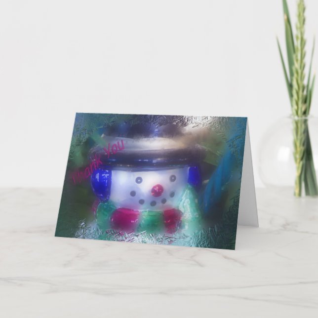 Tarjeta De Agradecimiento Escarchado gracias cardar (Anverso)