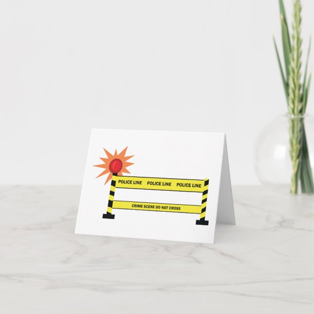 Tarjeta De Agradecimiento Escena de delitos en la línea de policía (Anverso)