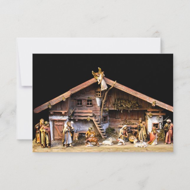 Tarjeta De Agradecimiento Escena de la Natividad de los navidades (Anverso)