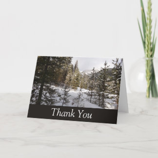 Tarjeta De Agradecimiento Escena de montaña nevada en invierno