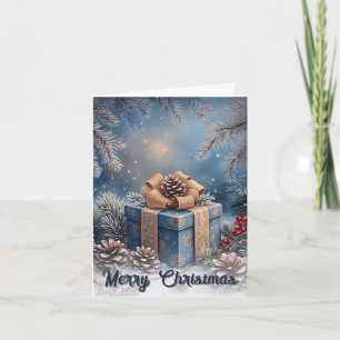 Tarjeta De Agradecimiento Escena Mágica de Navidad Regalo de Invierno