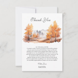 Tarjeta De Agradecimiento Escena Otoñal de Bosque para Despedida de Soltera