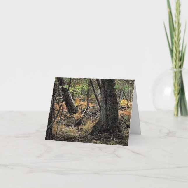 Tarjeta De Agradecimiento Escenario forestal de otoño (Anverso)