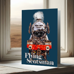 Tarjeta De Agradecimiento Escocia voladora - Ilustracion de locomotora de va
