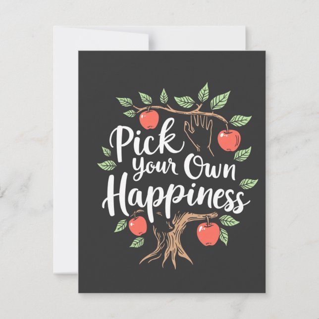Tarjeta De Agradecimiento Escoja su propia felicidad Apple Picking Season Fa (Anverso)