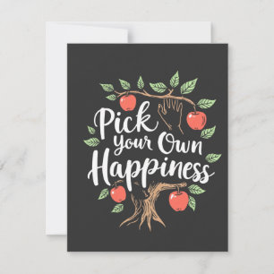 Tarjeta De Agradecimiento Escoja su propia felicidad Apple Picking Season Fa