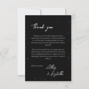 Tarjeta De Agradecimiento Escrito En El Boda Stars