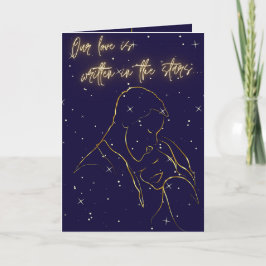 Tarjeta De Agradecimiento Escrito en la carta de amor de las estrellas