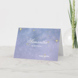 Tarjeta De Agradecimiento Escrito en las Estrellas Nombre del Invitado Lugar