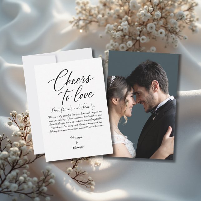 Tarjeta De Agradecimiento escritura con encanto y foto en blanco y negro (Subido por el creador)