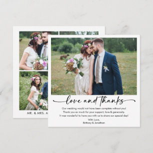 Tarjeta De Agradecimiento Escritura de pluma de tinta caligráfica 5 Boda fot