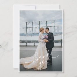 Tarjeta De Agradecimiento Escritura manuscrita Agregar su 2 Boda fotográfico