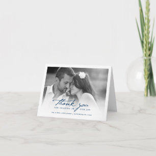 Tarjeta De Agradecimiento Escritura manuscrita romántica guión Boda de fotog