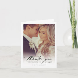 Tarjeta De Agradecimiento Escritura manuscrita romántica guión Boda de fotog