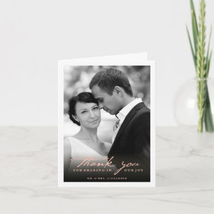 Tarjeta De Agradecimiento Escritura manuscrita romántica guión Boda de fotog