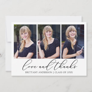 Tarjeta De Agradecimiento Escritura moderna de caligrafía en tinta 3 Graduac