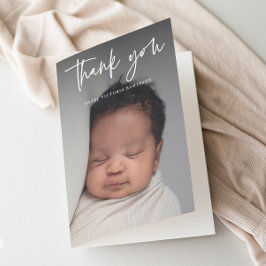 Tarjeta De Agradecimiento Escritura moderna Foto religiosa Bautismo