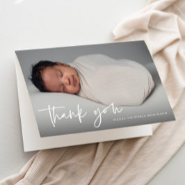 Tarjeta De Agradecimiento Escritura moderna Foto religiosa Bautismo