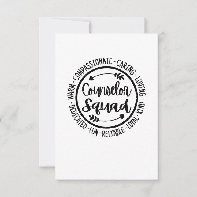 Tarjeta De Agradecimiento Escuadrón de consejeros Escuela de consejería Apre (Anverso)