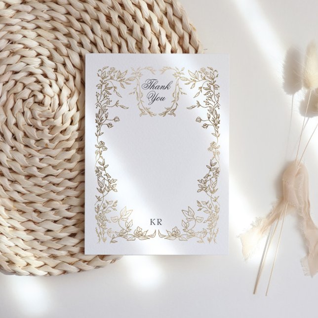 Tarjeta De Agradecimiento Escudo clásico elegante Boda Monograma (Subido por el creador)