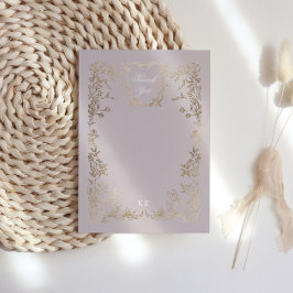 Tarjeta De Agradecimiento Escudo clásico elegante Boda Monograma