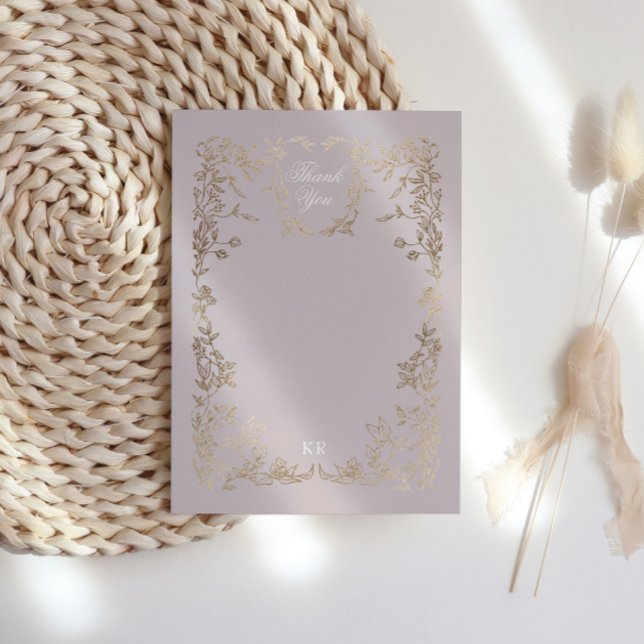 Tarjeta De Agradecimiento Escudo clásico elegante Boda Monograma (Subido por el creador)