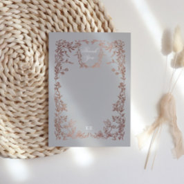 Tarjeta De Agradecimiento Escudo clásico elegante Boda Monograma