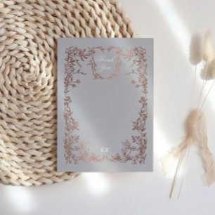 Tarjeta De Agradecimiento Escudo clásico elegante Boda Monograma