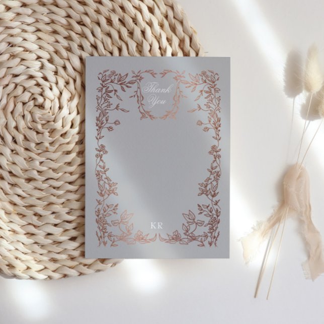 Tarjeta De Agradecimiento Escudo clásico elegante Boda Monograma (Subido por el creador)