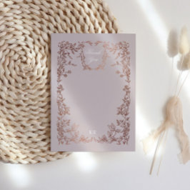 Tarjeta De Agradecimiento Escudo clásico elegante Boda Monograma