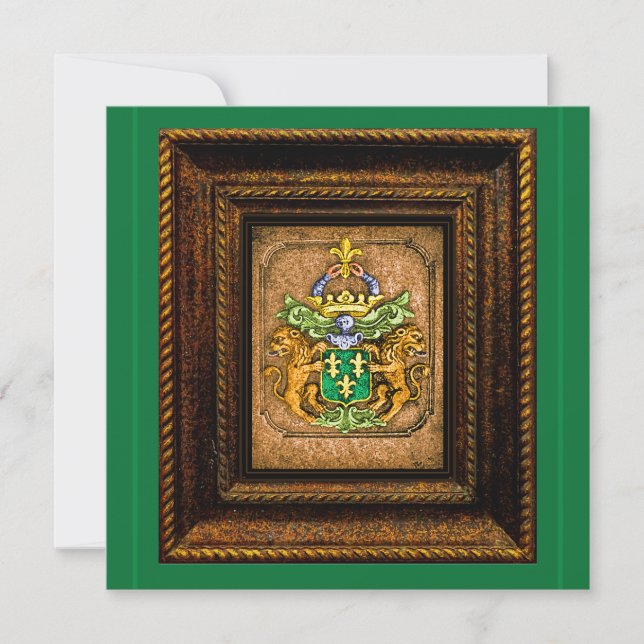 Tarjeta De Agradecimiento Escudo de Armas de la Familia Dutch van Westervelt (Anverso)