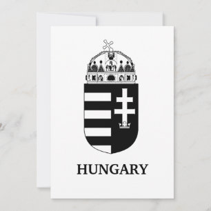 Tarjeta De Agradecimiento Escudo de Armas Húngaro Arte Monocromo Contemporán