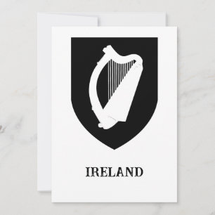 Tarjeta De Agradecimiento Escudo de armas irlandés Arte minimalista en negro