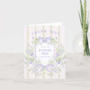 Tarjeta De Agradecimiento Escudo de ducha de novia floral de lavanda dulce
