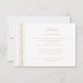 Tarjeta De Agradecimiento Escudo dulce con Rubor Pink Bow Detalles