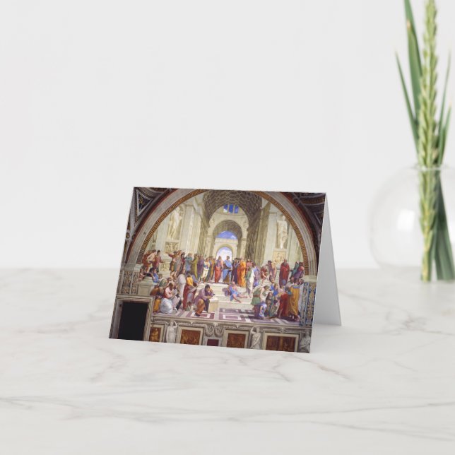 Tarjeta De Agradecimiento Escuela de Atenas, de la Stanza della Segnatura (Anverso)