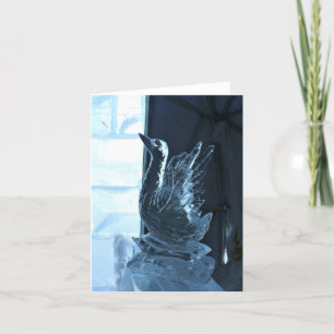 Tarjeta De Agradecimiento Escultura de hielo de cisne, Quebec, Canadá