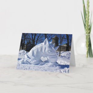 Tarjeta De Agradecimiento Escultura de Nieve de Caballo, Quebec, Canadá