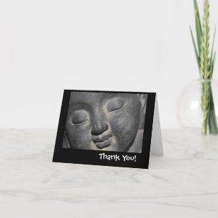 Tarjeta De Agradecimiento Escultura de piedra de la cara del Buda suave