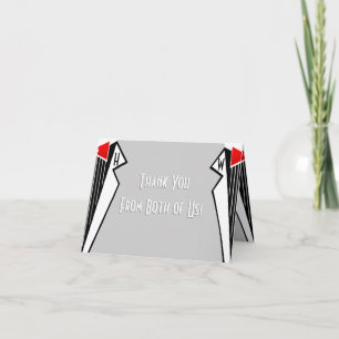 Tarjeta De Agradecimiento Esmoquin Bauhaus (Gracias de Ambos)