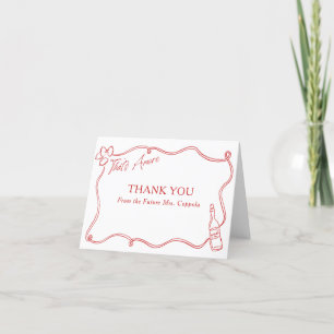 Tarjeta De Agradecimiento Eso es Amore Caprichoso Dibujado a Mano Ducha de N
