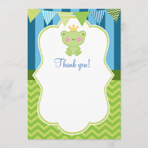 Tarjeta De Agradecimiento Espacio en blanco de príncipe Frog Thank You Card