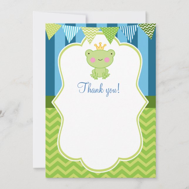 Tarjeta De Agradecimiento Espacio en blanco de príncipe Frog Thank You Card (Anverso)